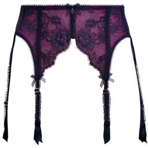 Dita Von Teese Savoir Faire Curve Suspender Garter Belt Navy Blue Pink NWT sz 3X